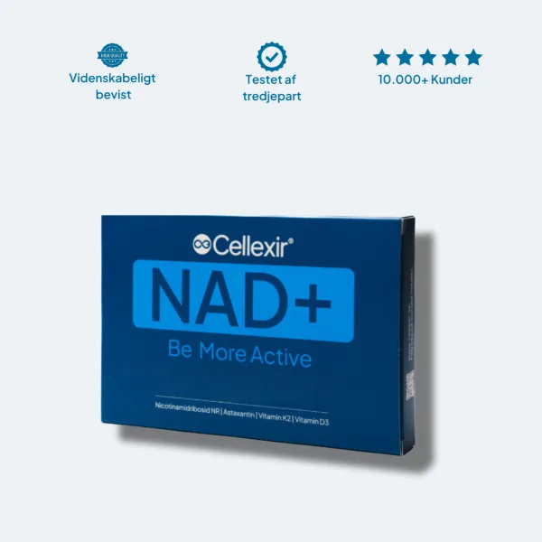 Cellexir NAD+: kosttillskott med nikotinamidribosid (NR), astaxantin, vitamin D3 och K2