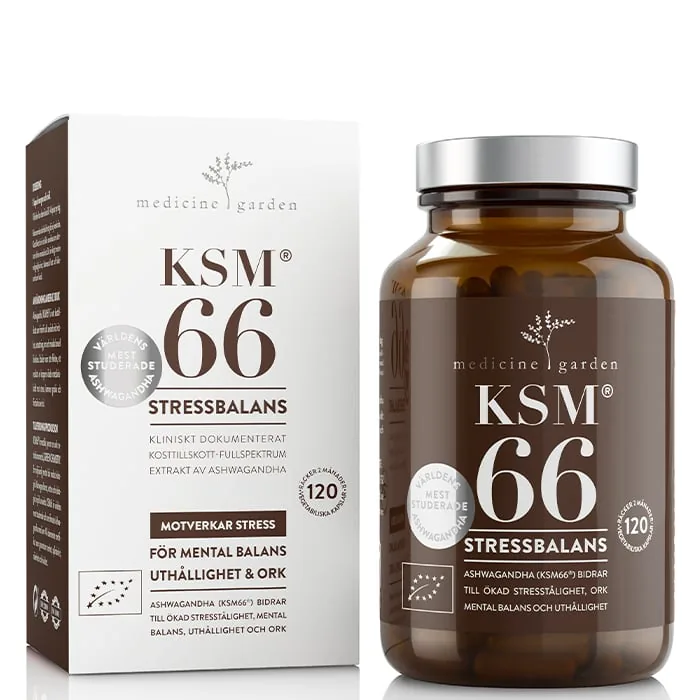 KSM66 Ashwagandha EKO 120 kapslar — premium adaptogen